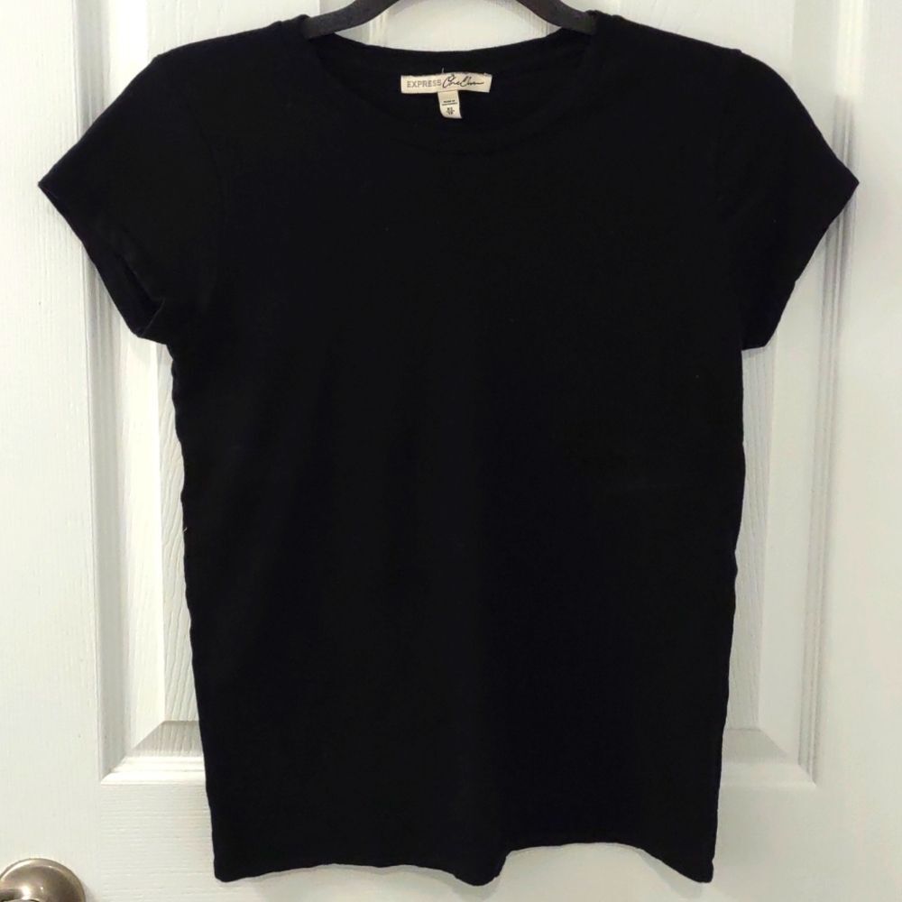 2-pack Express Essential Cotton Black Tees Size XS